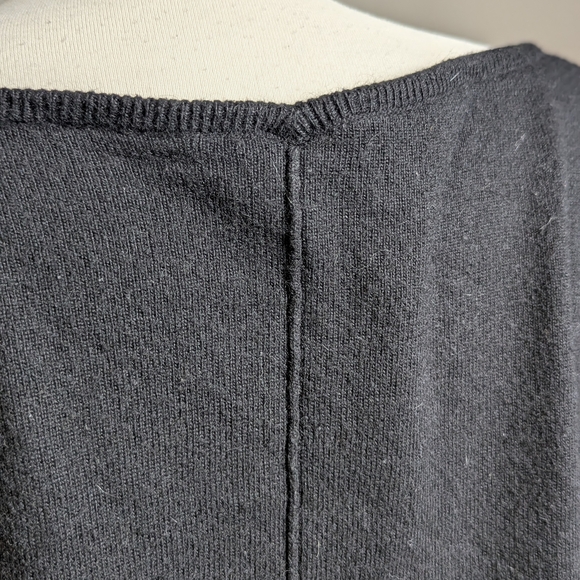 Titika Black Deconstructed Split Hem Wool Sweater Medium Workwear Goth Witchy - Picture 5 of 7